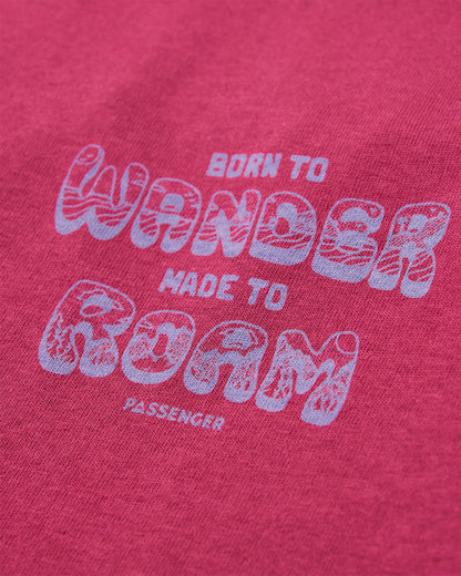 Woodcut Recycled Cotton LS T-Shirt - Cranberry - Flatlay