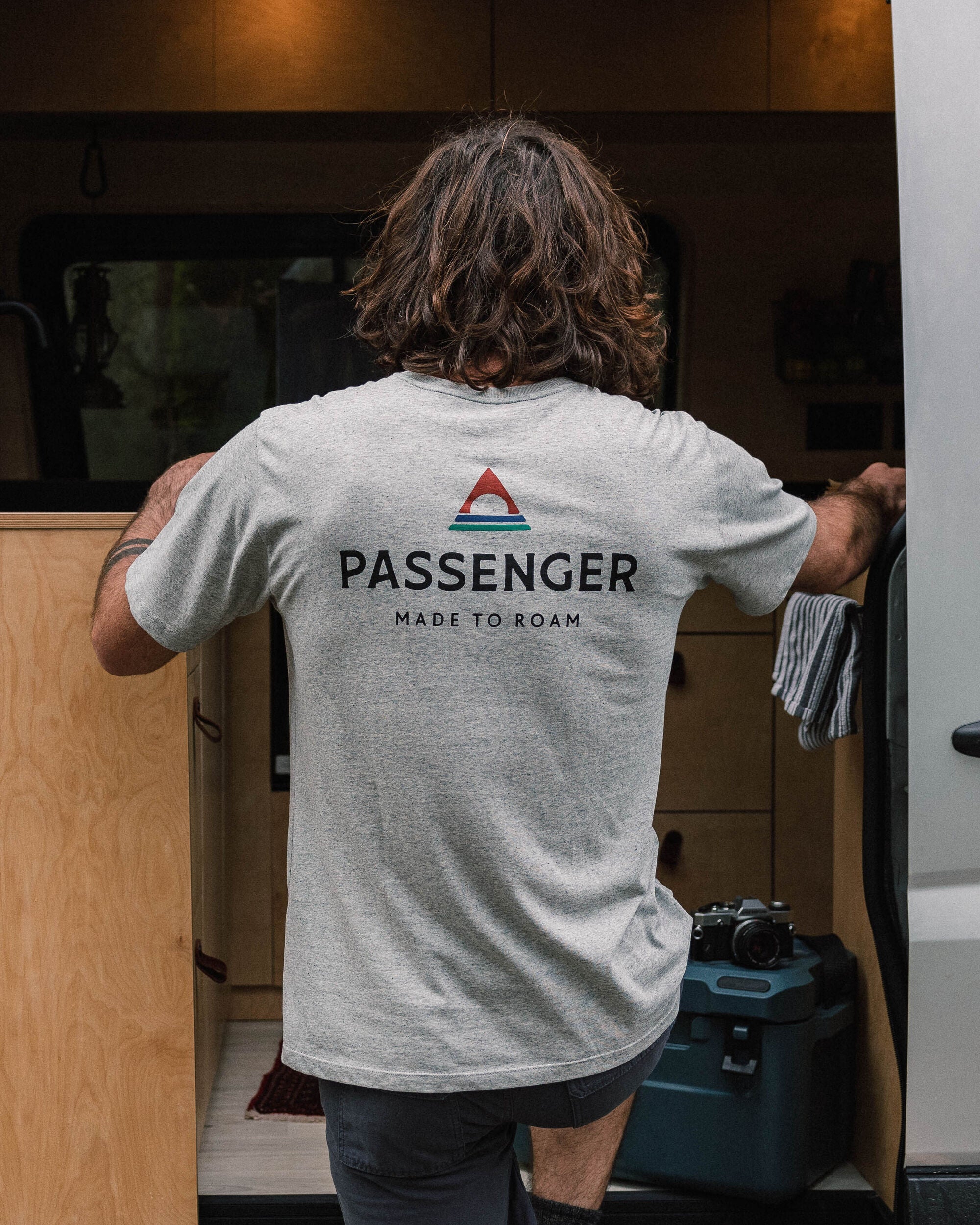 Passenger Recycled Cotton T-Shirt - Grey Marl - Lifestyle