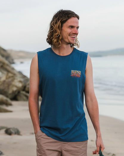 Yuca Recycled Cotton Vest - Dark Denim - Lifestyle