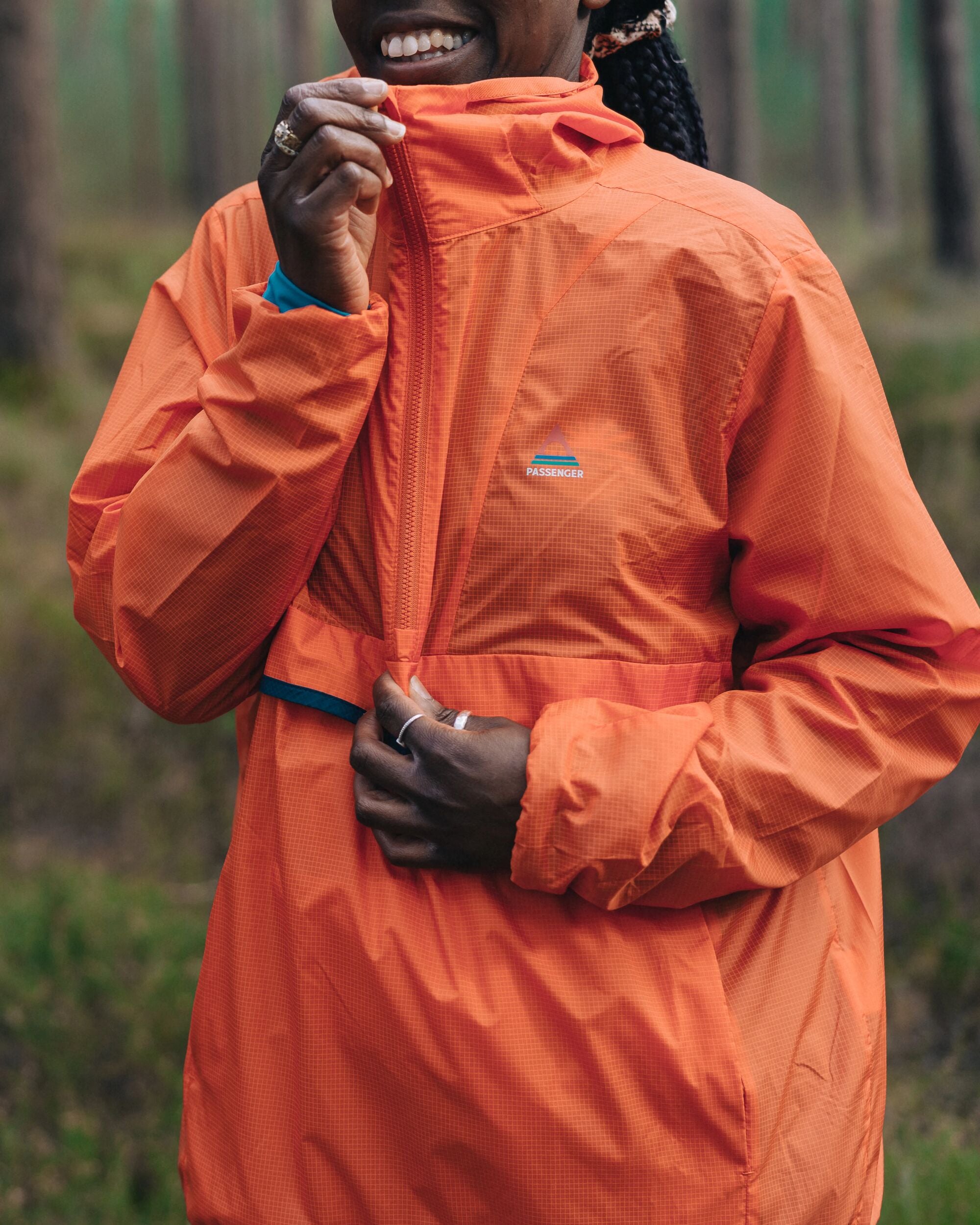 Viento Recycled Windshell Anorak - Ember Orange - Lifestyle
