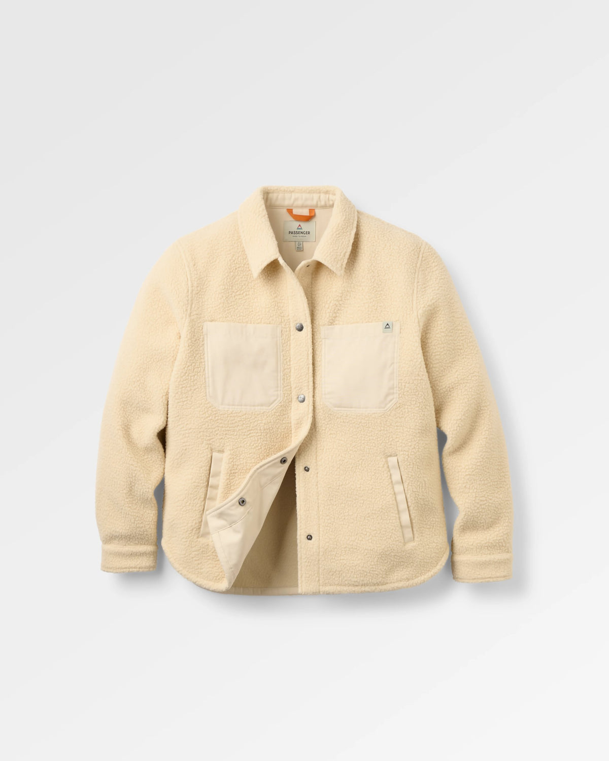 Rappel Sherpa Oversized Shirt - Oat - Flatlay