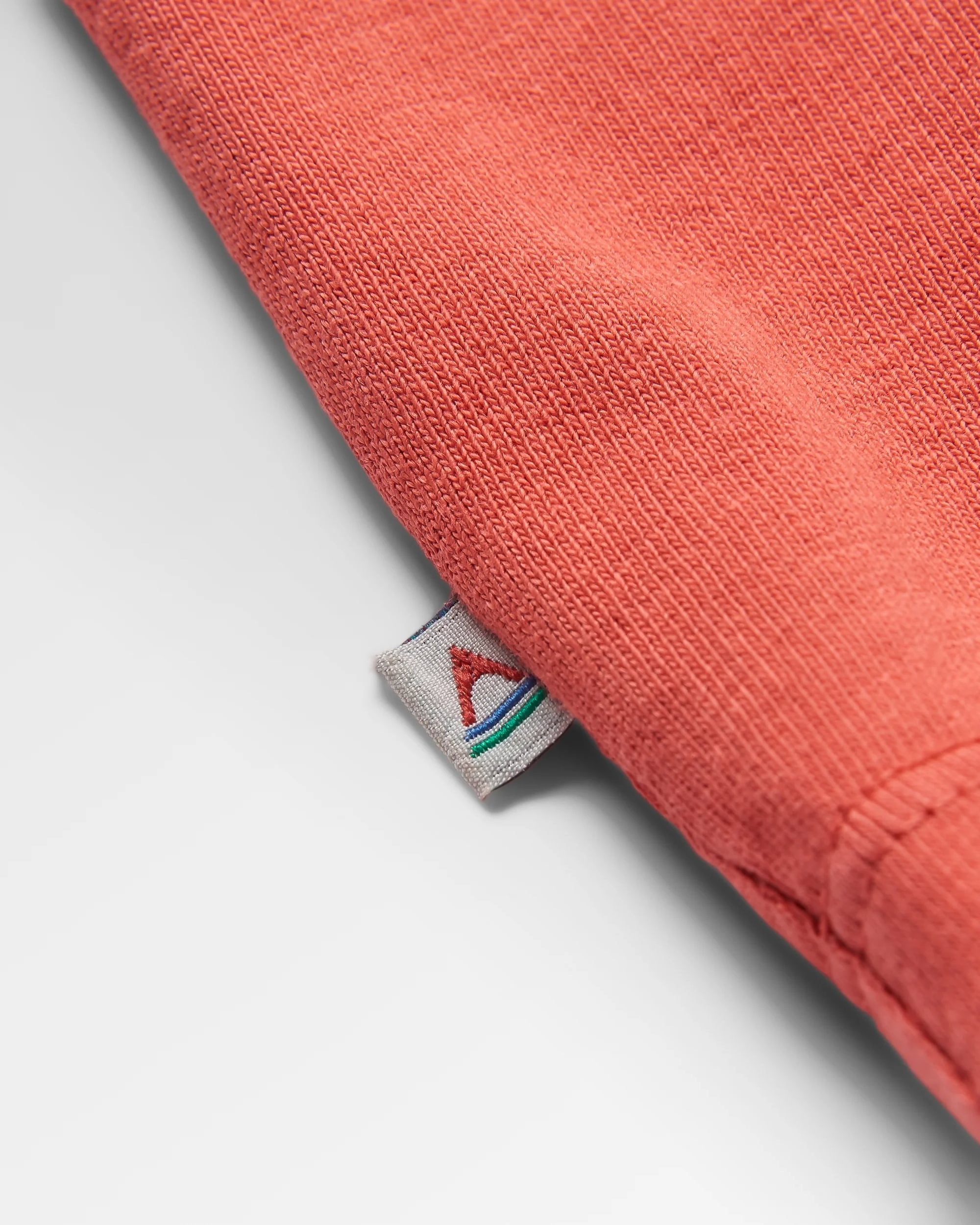 Classic Recycled Cotton LS T-Shirt - Mineral Red - Flatlay