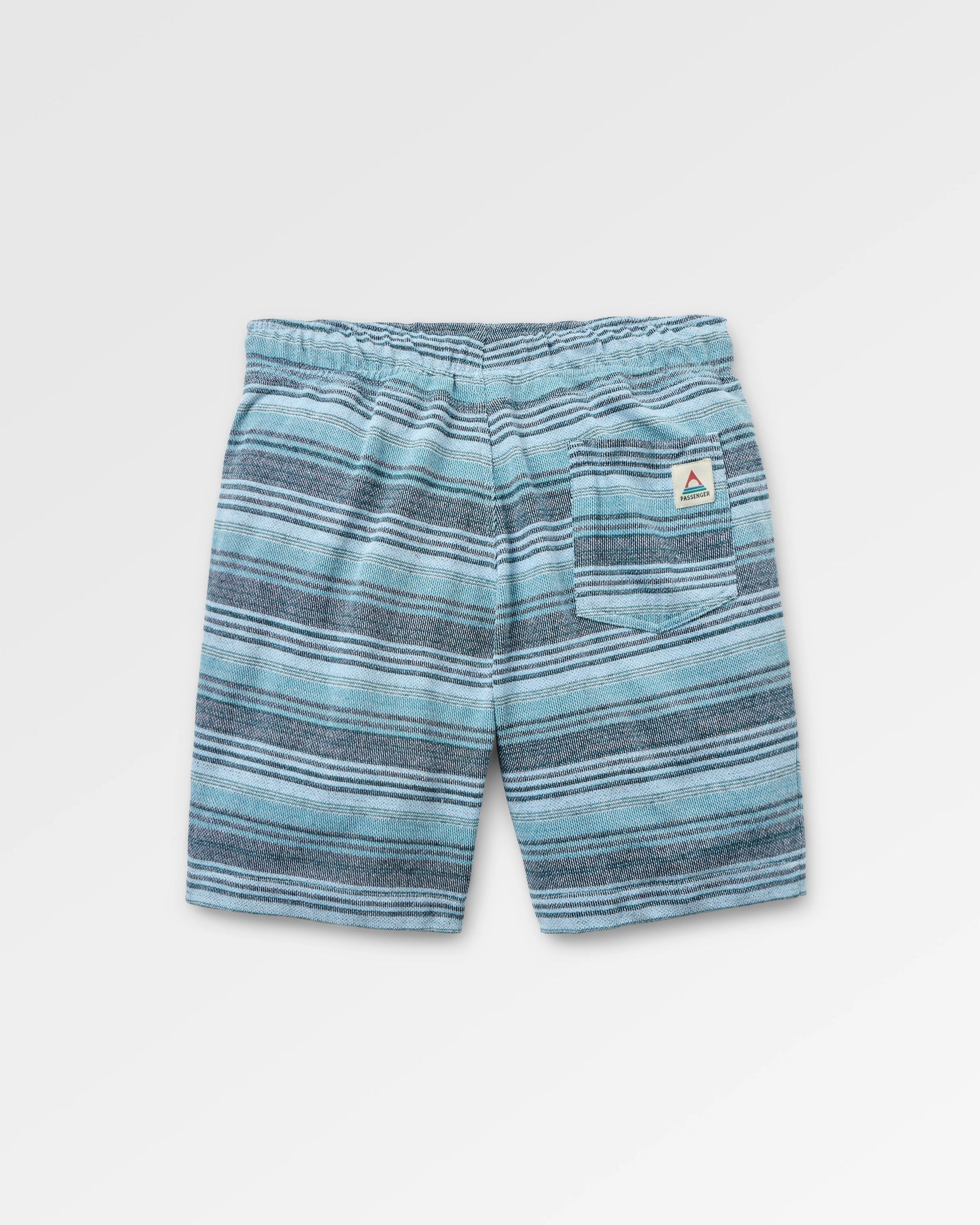 Lagoon Loopback Short - Multi Blue Stripe - Flatlay