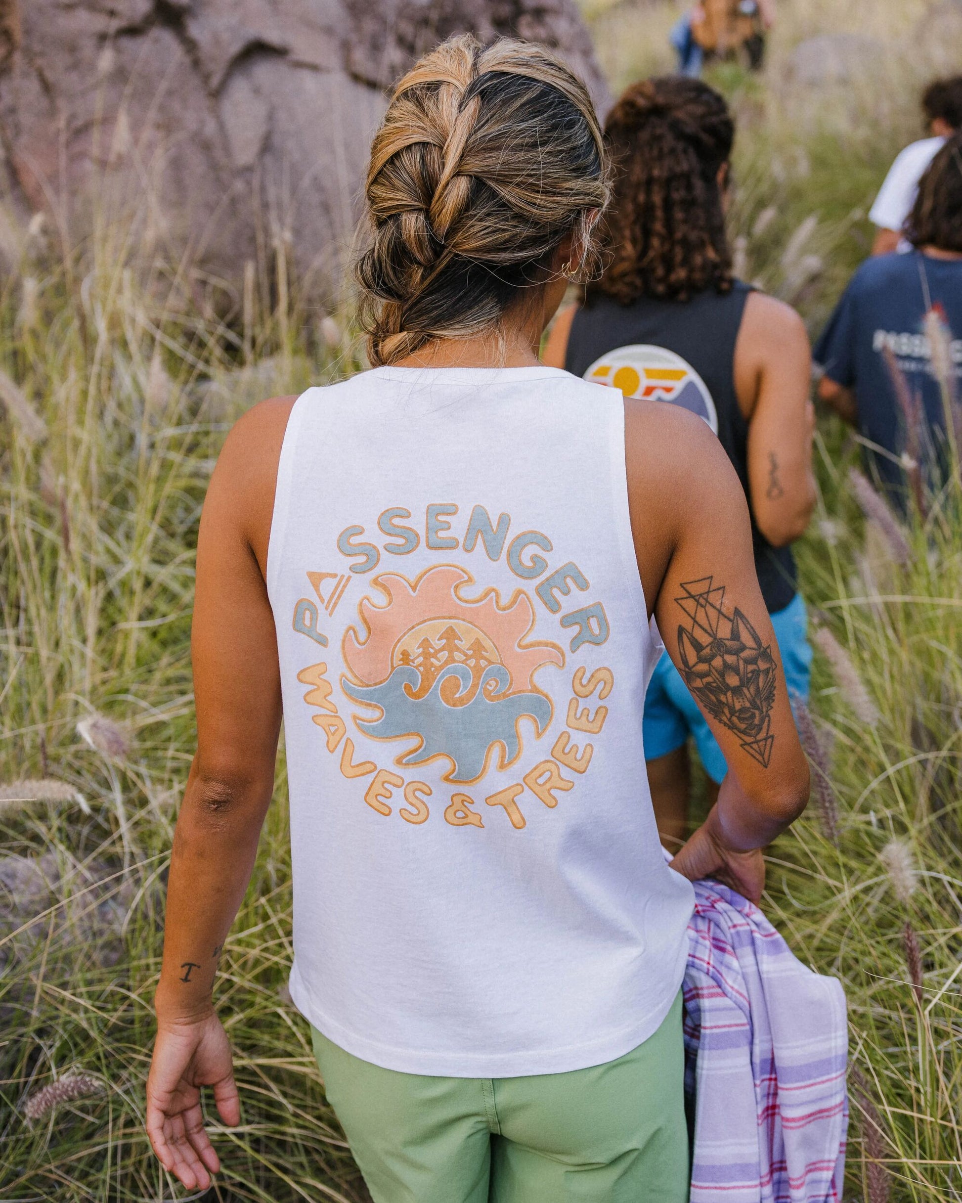 Dune Recycled Cotton Vest - White - Lifestyle