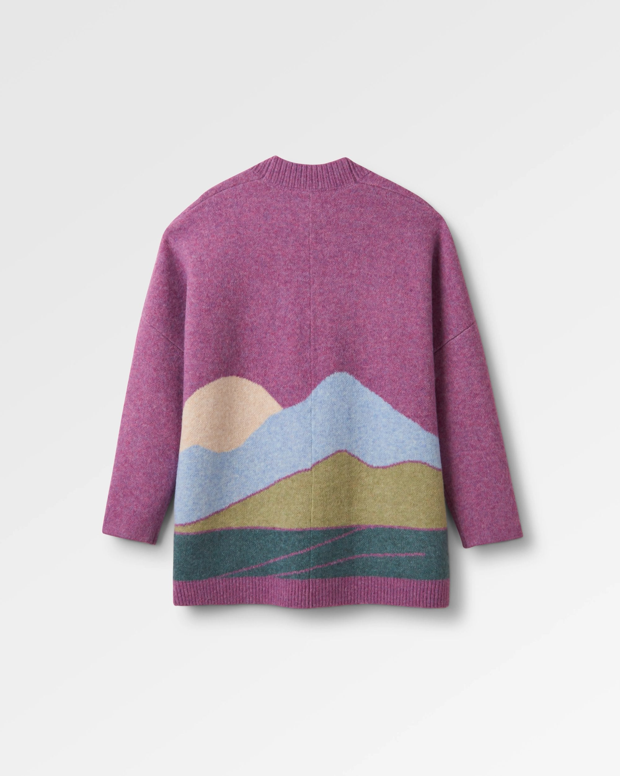 Vista Recycled Knitted Cardigan - Rhubarb - Flatlay