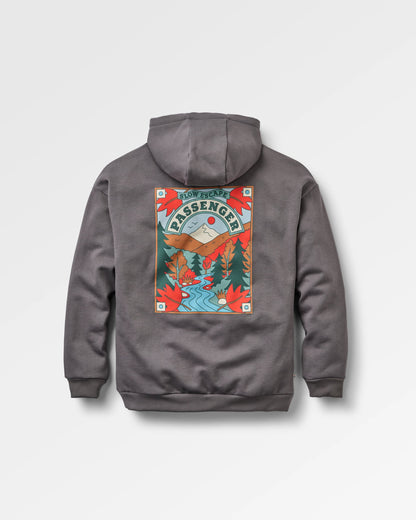 Rambling Recycled Cotton Hoodie - Charcoal - Flatlay