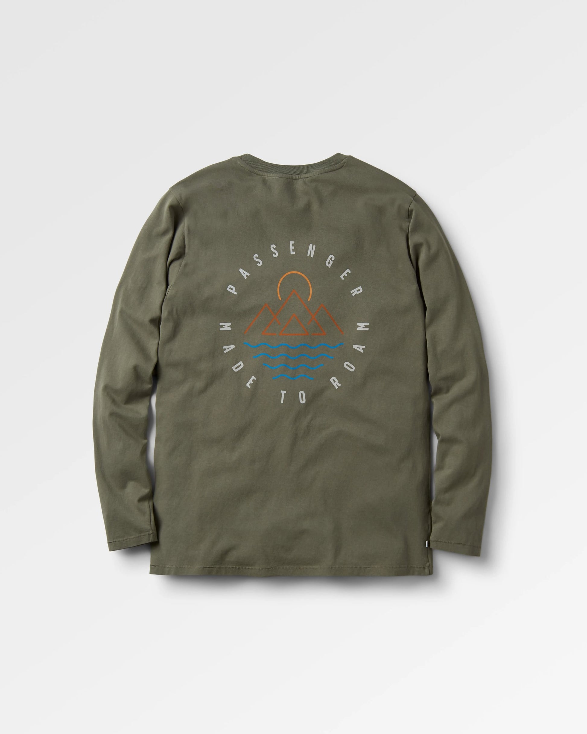 Escapism Recycled LS T-Shirt - Dusty Olive - Flatlay