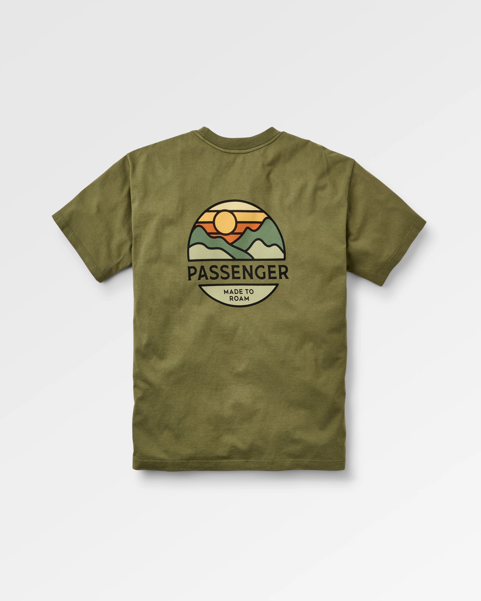 Laidback Recycled Cotton Relaxed Fit T-Shirt - Khaki - Flatlay