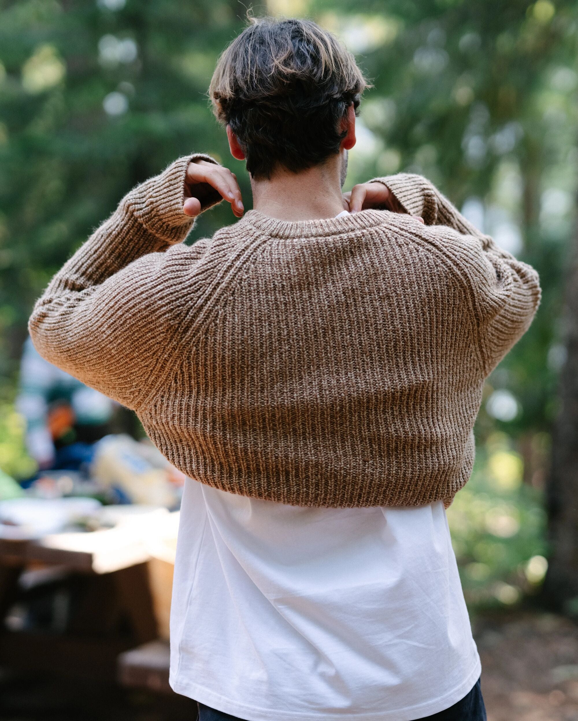 Fog Recycled Knitted Jumper - Stone - Lifestyle