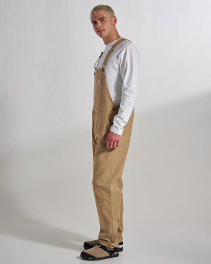 Vantage Cotton Canvas Dungaree - Biscuit - Studio Model