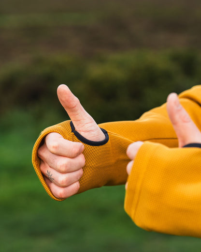 Vertical Full Zip Hooded Recycled Fleece - Dusty Ochre - Lifestyle