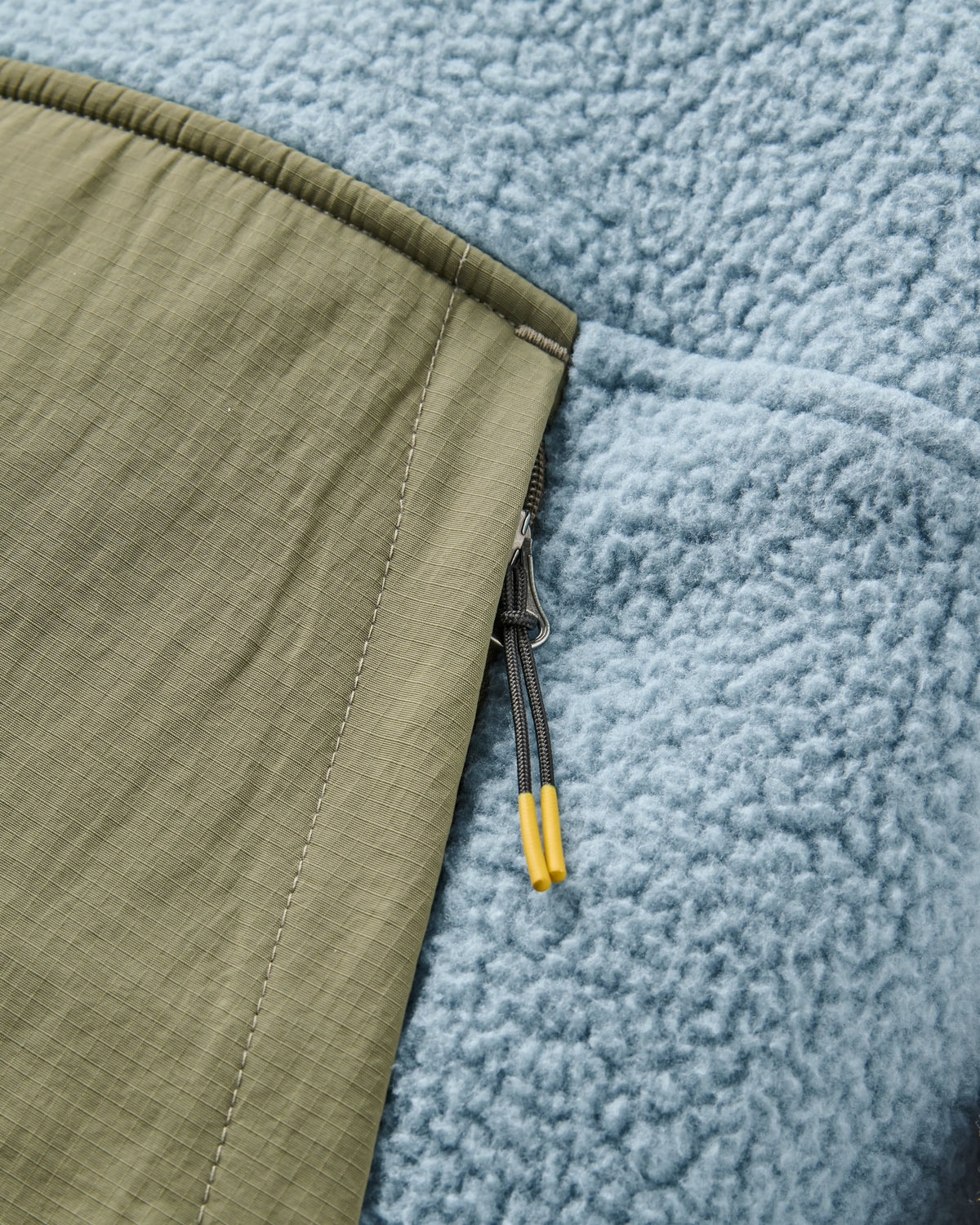 Alexander Sherpa Fleece - Dusty Olive/Faded Denim - Flatlay