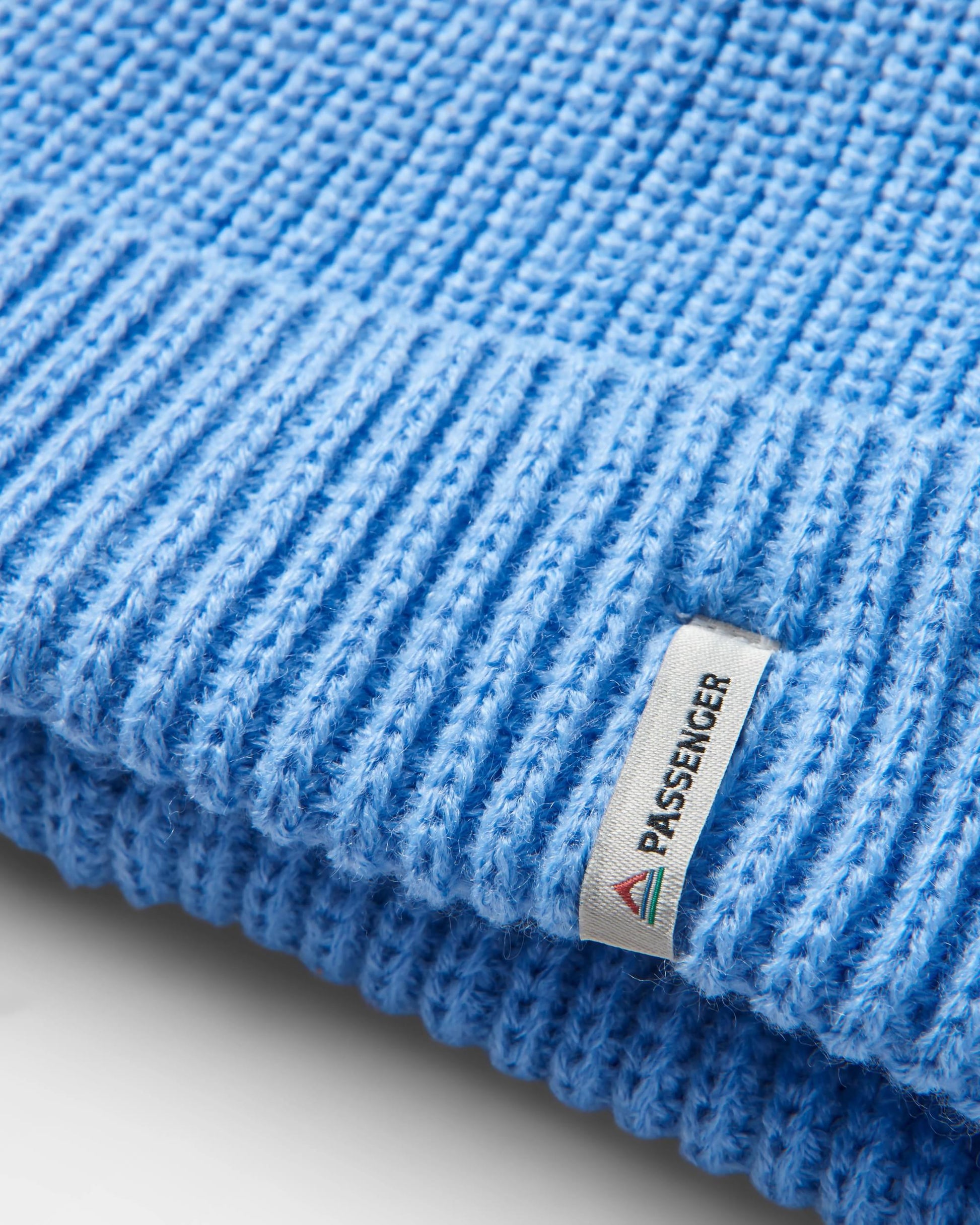 Compass Recycled Beanie - Cornflower - Flatlay