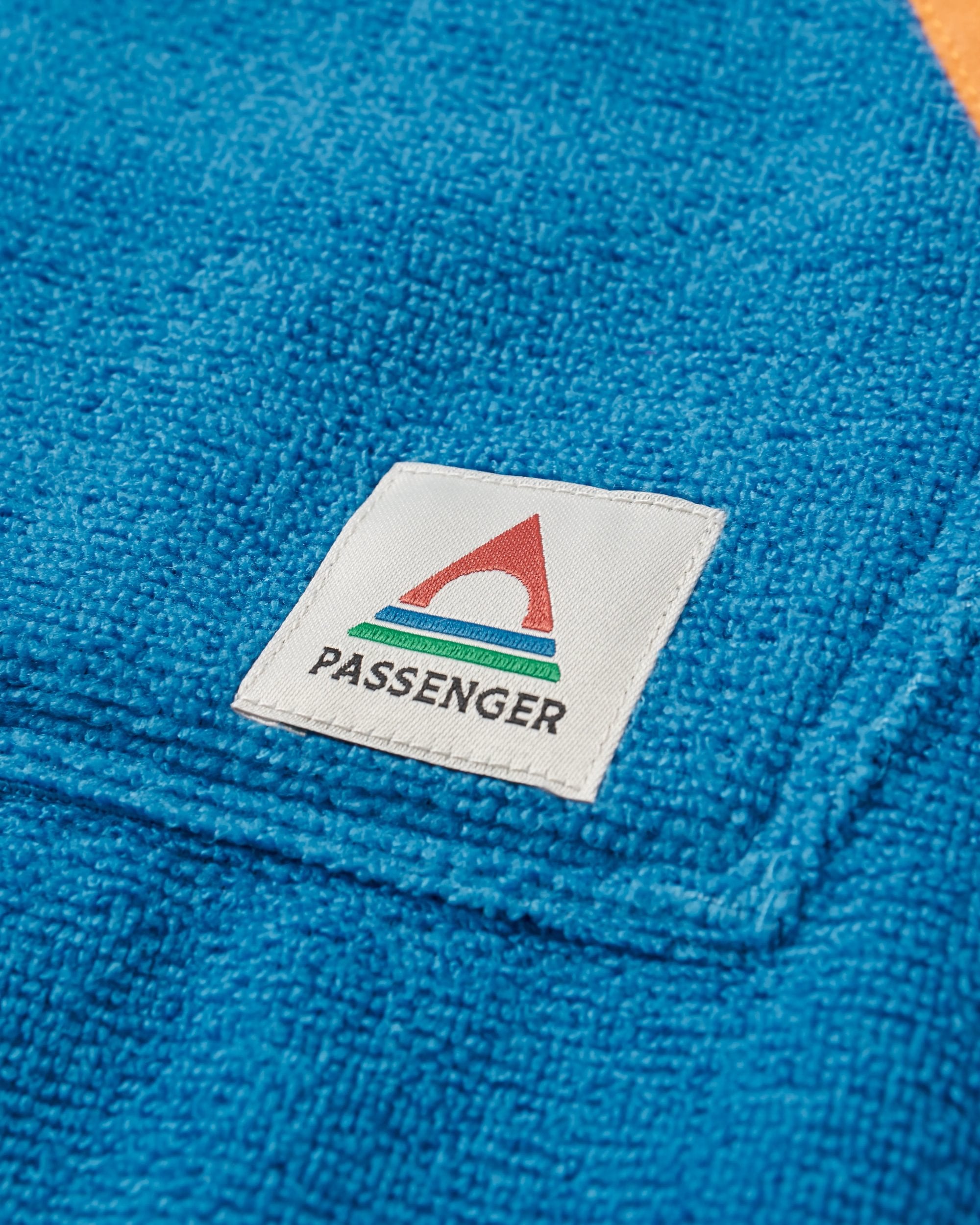 Tulum Recycled Towel Poncho - Surf Spray/ Moonlight Blue - Flatlay