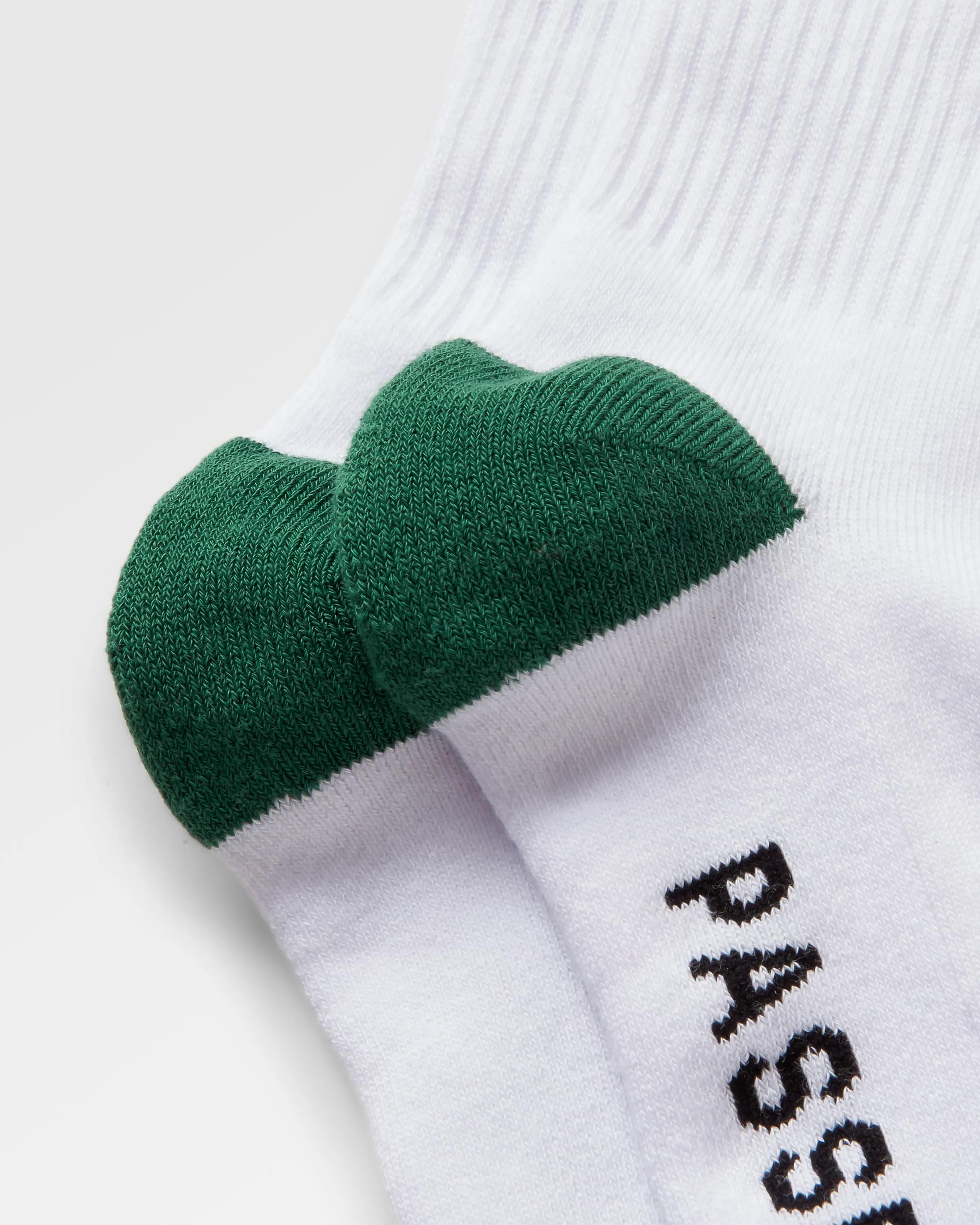 Organic Midweight Crew Socks - White - Flatlay