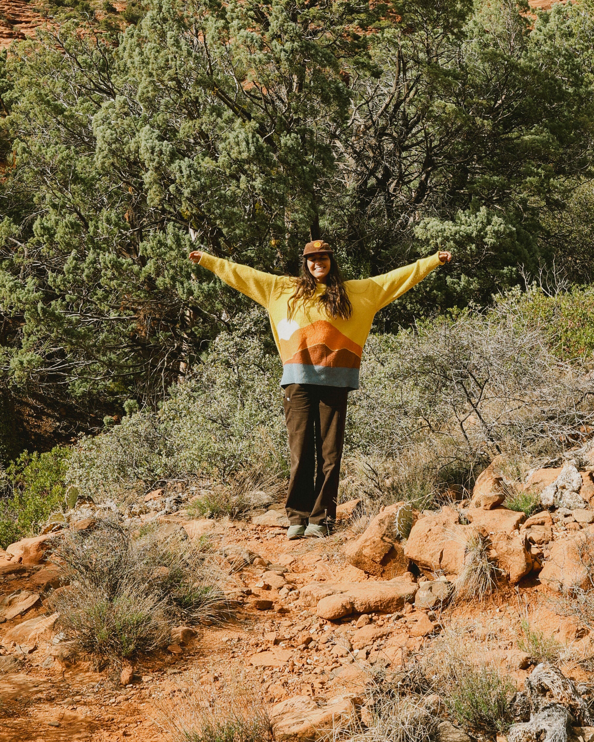 Vista Recycled Knitted Jumper - Amber Gold - Lifestyle