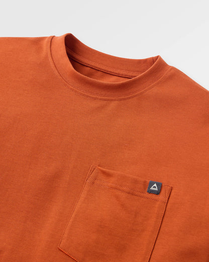 Heritage Relaxed Fit LS T-Shirt - Dark Rust - Flatlay