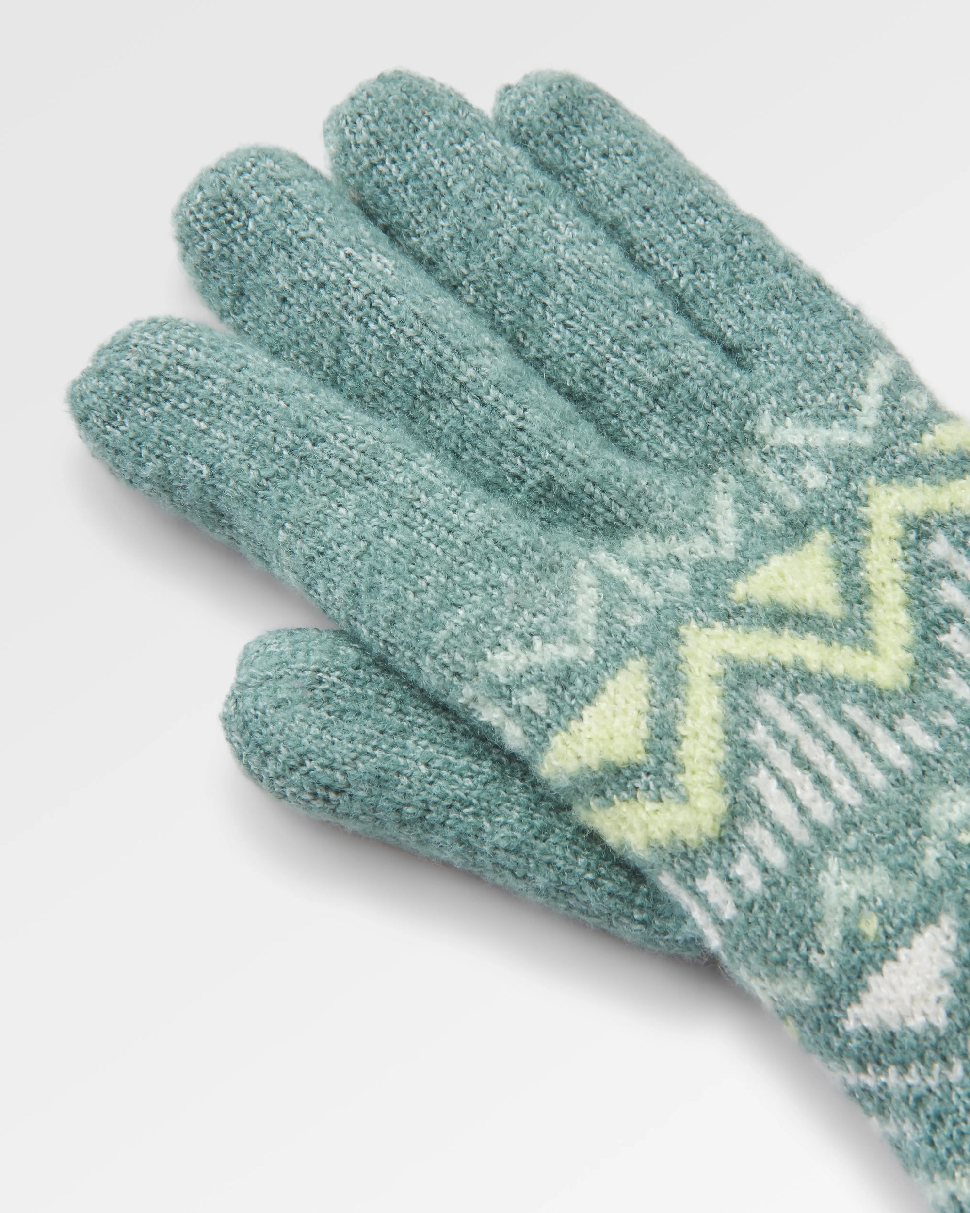 Nettle Recycled Knitted Gloves - Arctic - Flatlay