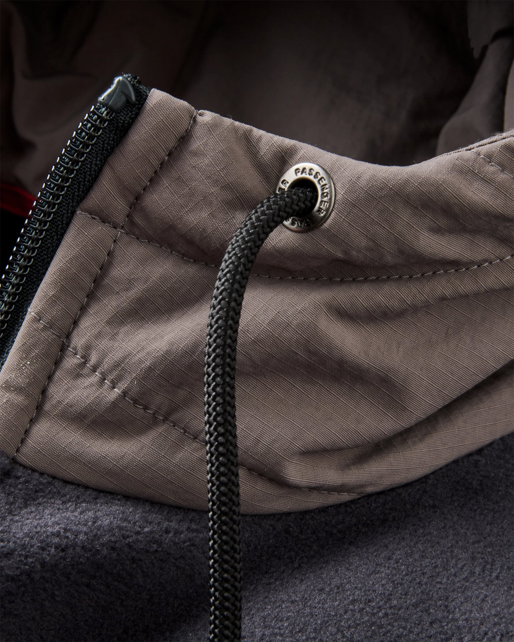 Woodland Full Zip Hooded Polar Fleece - Faded Black/Deep Ocean - Flatlay