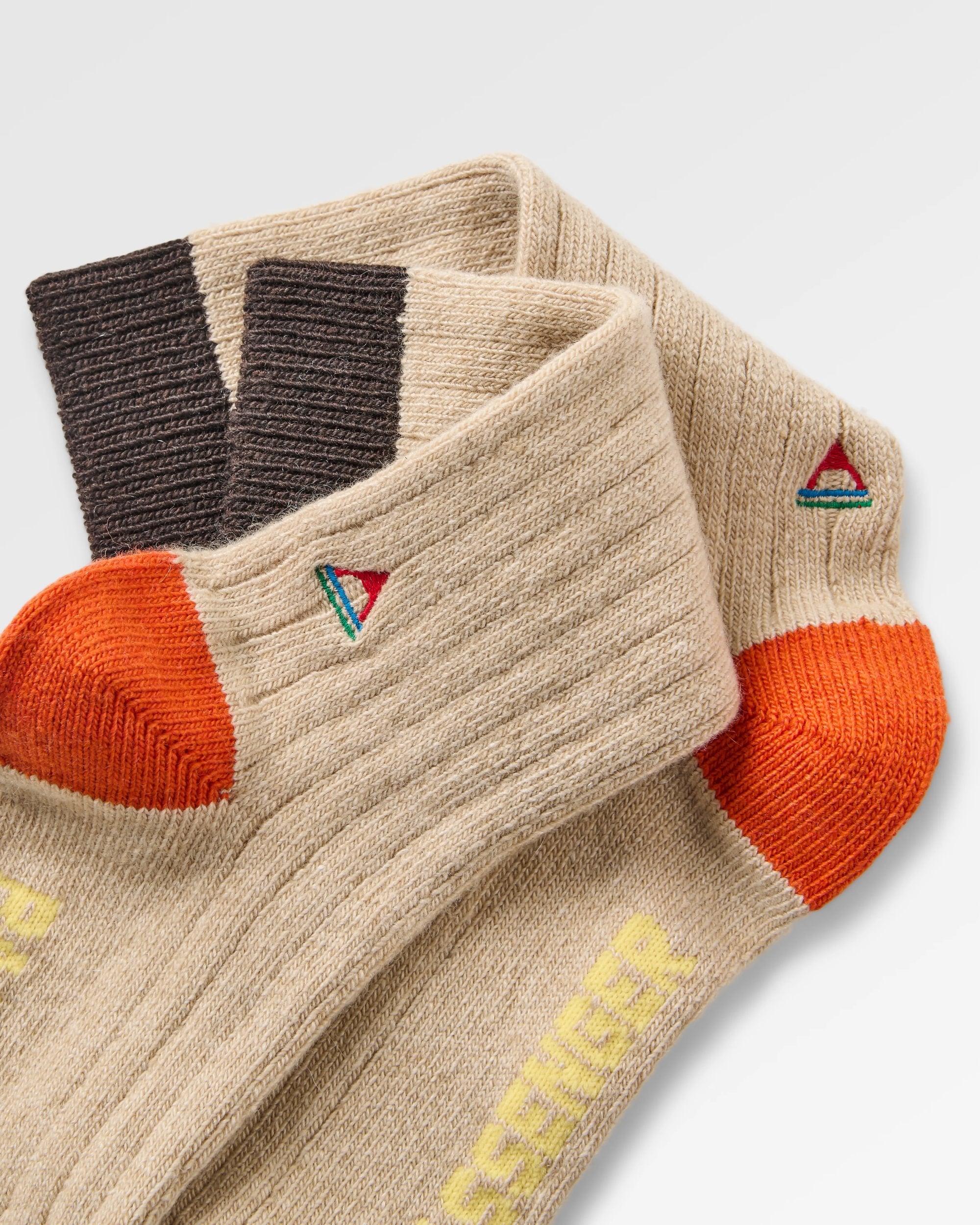 Koa Recycled Crew Sock - Stone - Flatlay