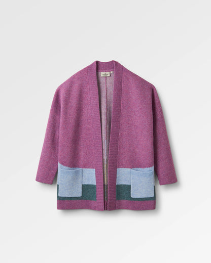 Vista Recycled Knitted Cardigan - Rhubarb - Flatlay