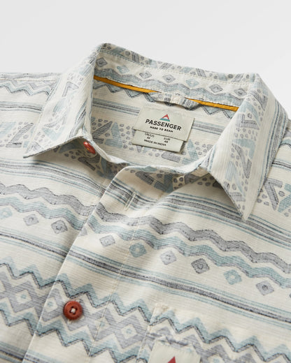 Amboro Organic Cotton Shirt - Mono Geo Birch  - Flatlay