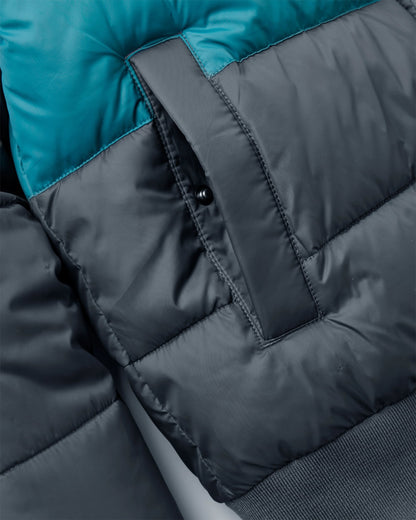 Inspire Insulated Hooded Jacket - Charcoal/Mediterranean - Flatlay