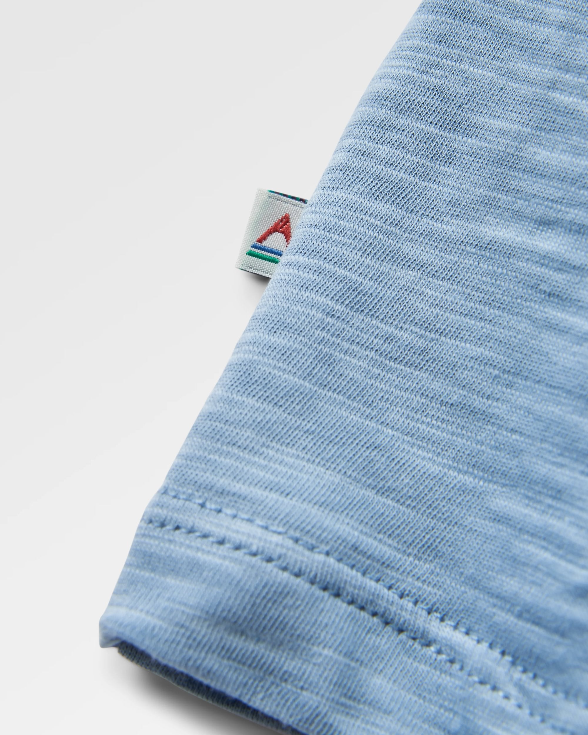 Laidback Recycled Cotton T-Shirt - Faded Denim - Flatlay