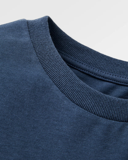 Patches Recycled Cotton LS T-Shirt - Rich Navy - Flatlay