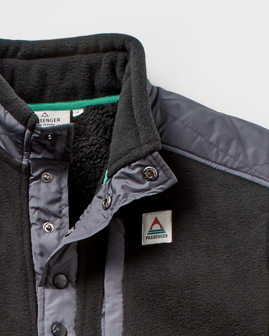 Solace Recycled Sherpa-Lined Polar Fleece - Black - Flatlay