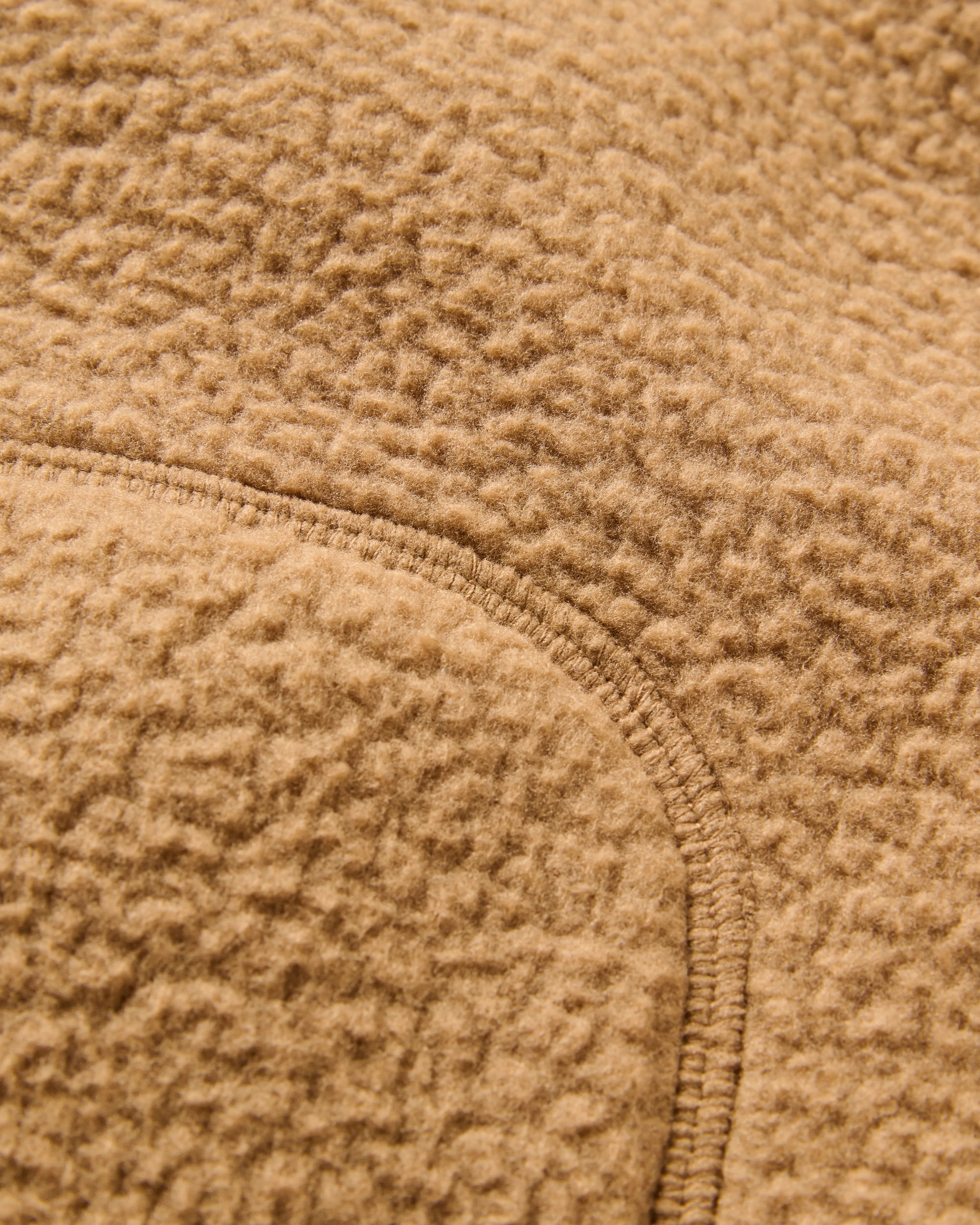 Offgrid Sherpa Crew Fleece - Caramel Brown - Flatlay