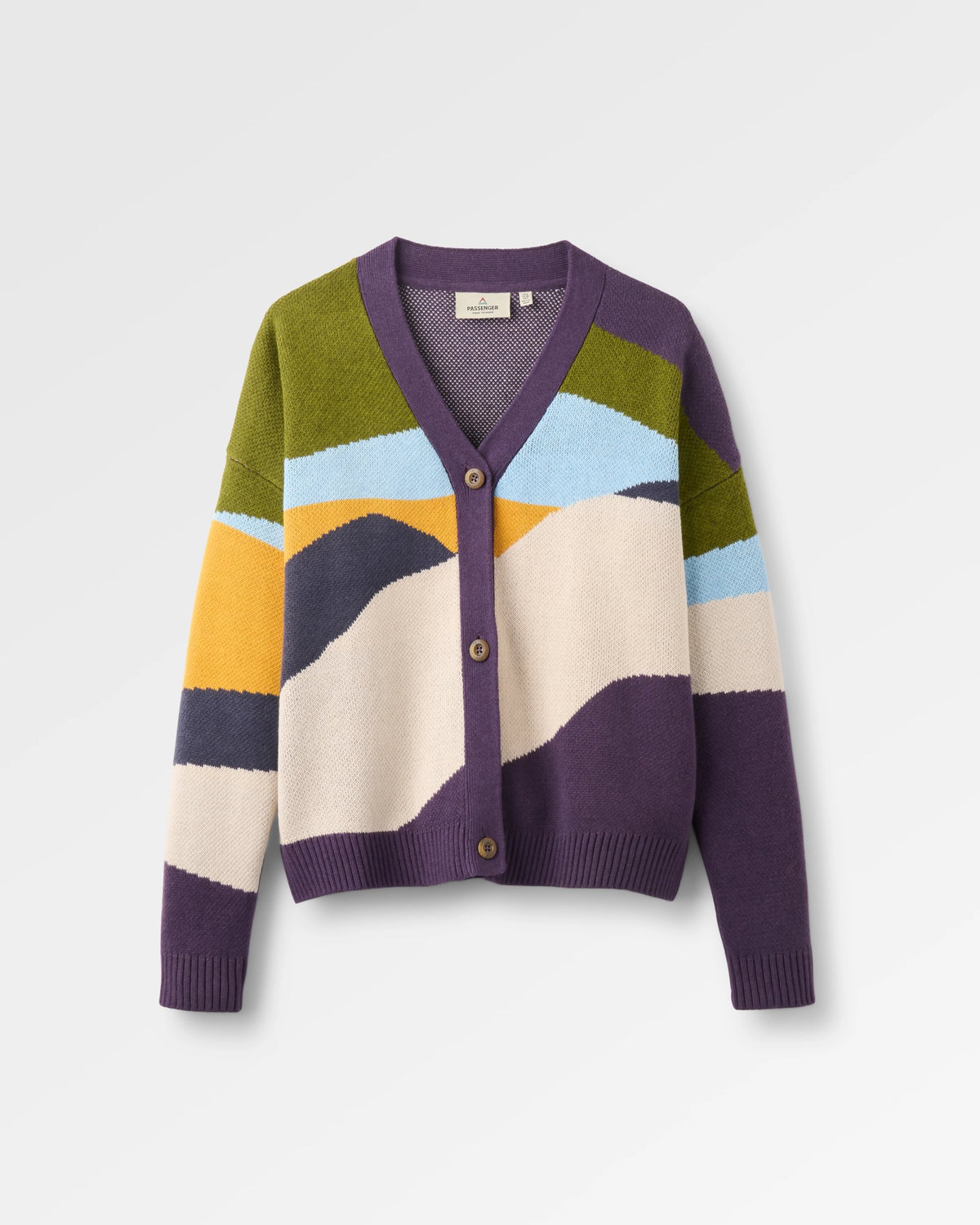 Scenic Knitted Cardigan - Scenic Deep Plum - Flatlay