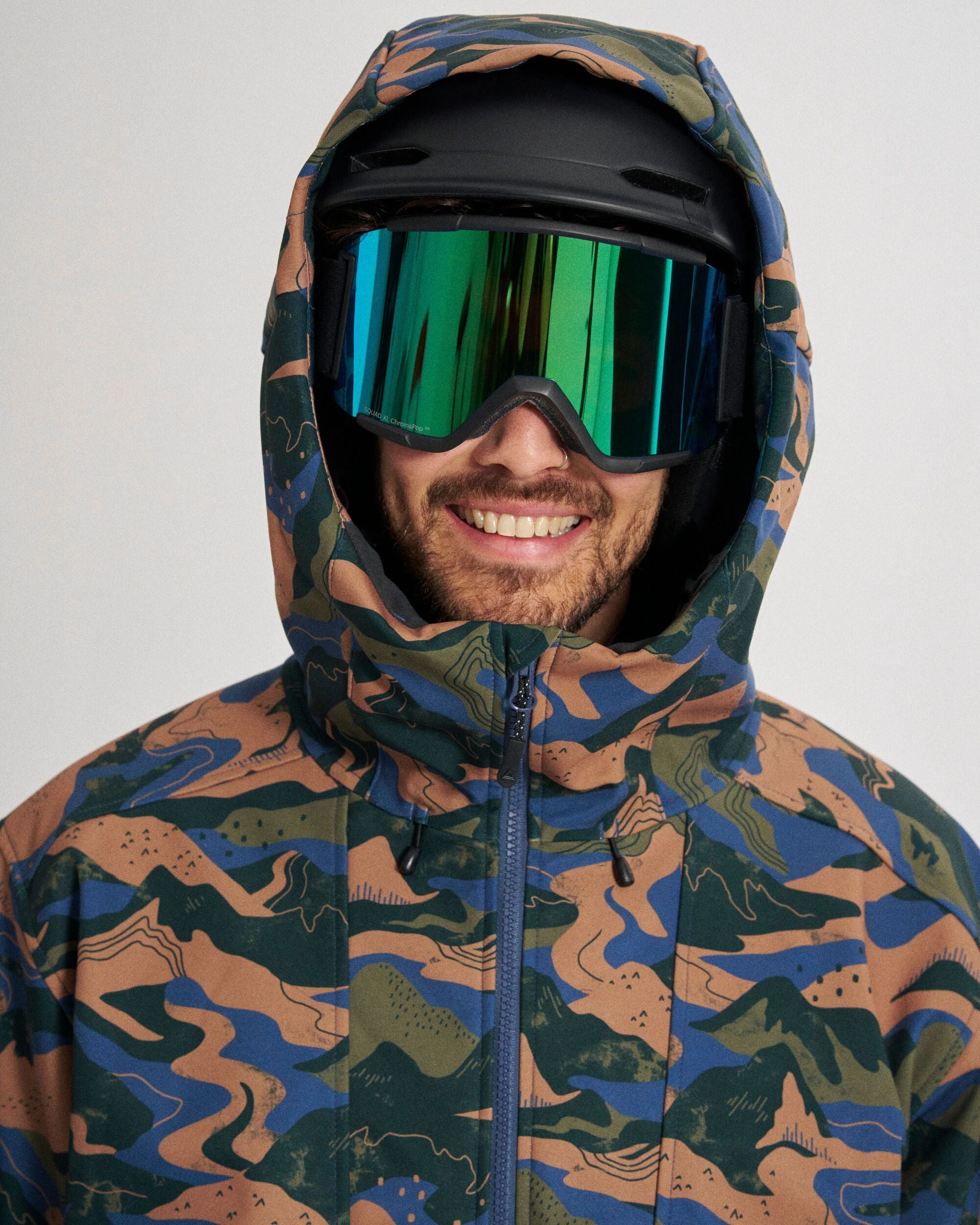 Snowscape Men's Recycled Softshell Pullover - Adventure Dark Fern - Studio Model