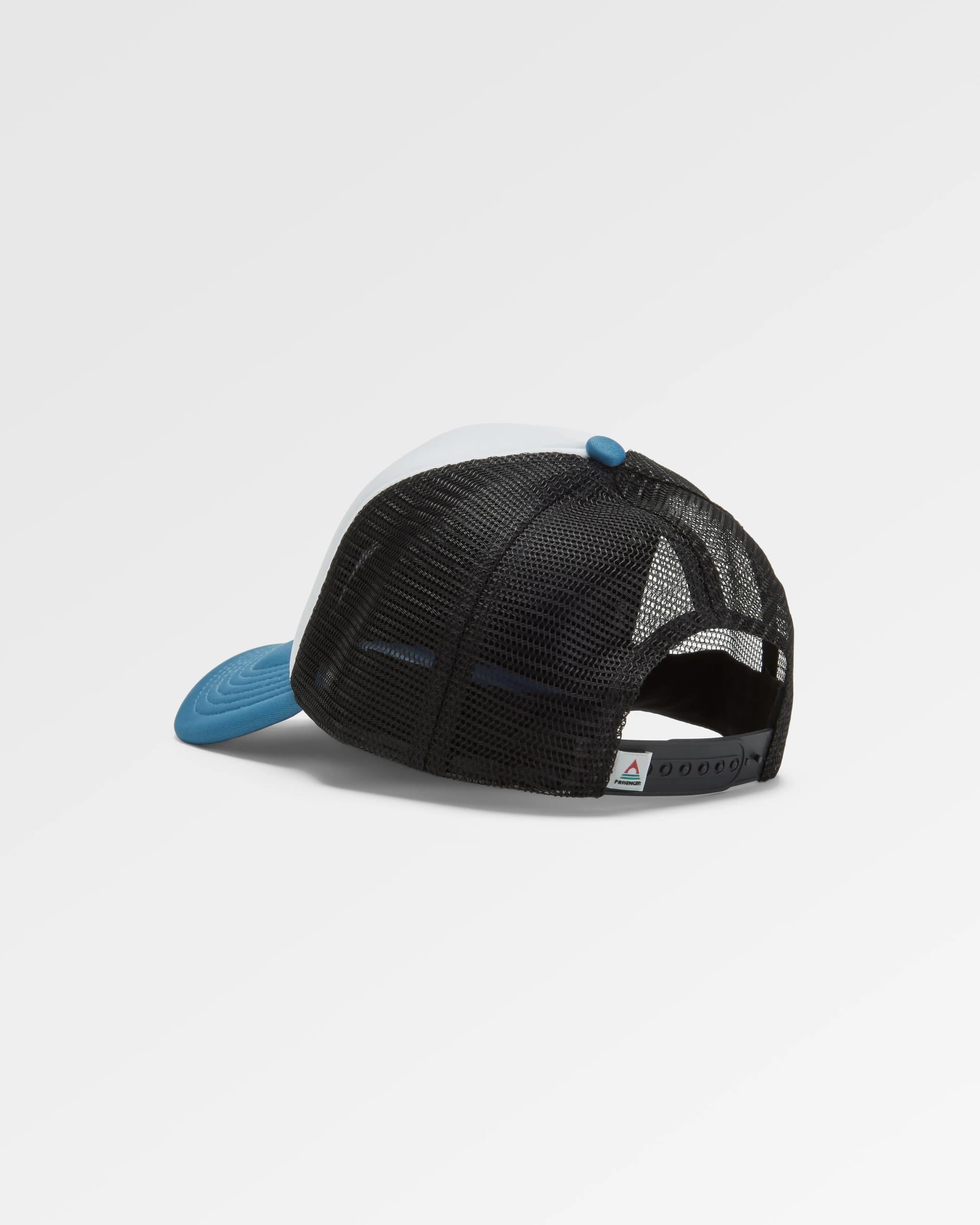 Escapism Snapback Trucker Cap - Black/Moonlight Blue - Flatlay