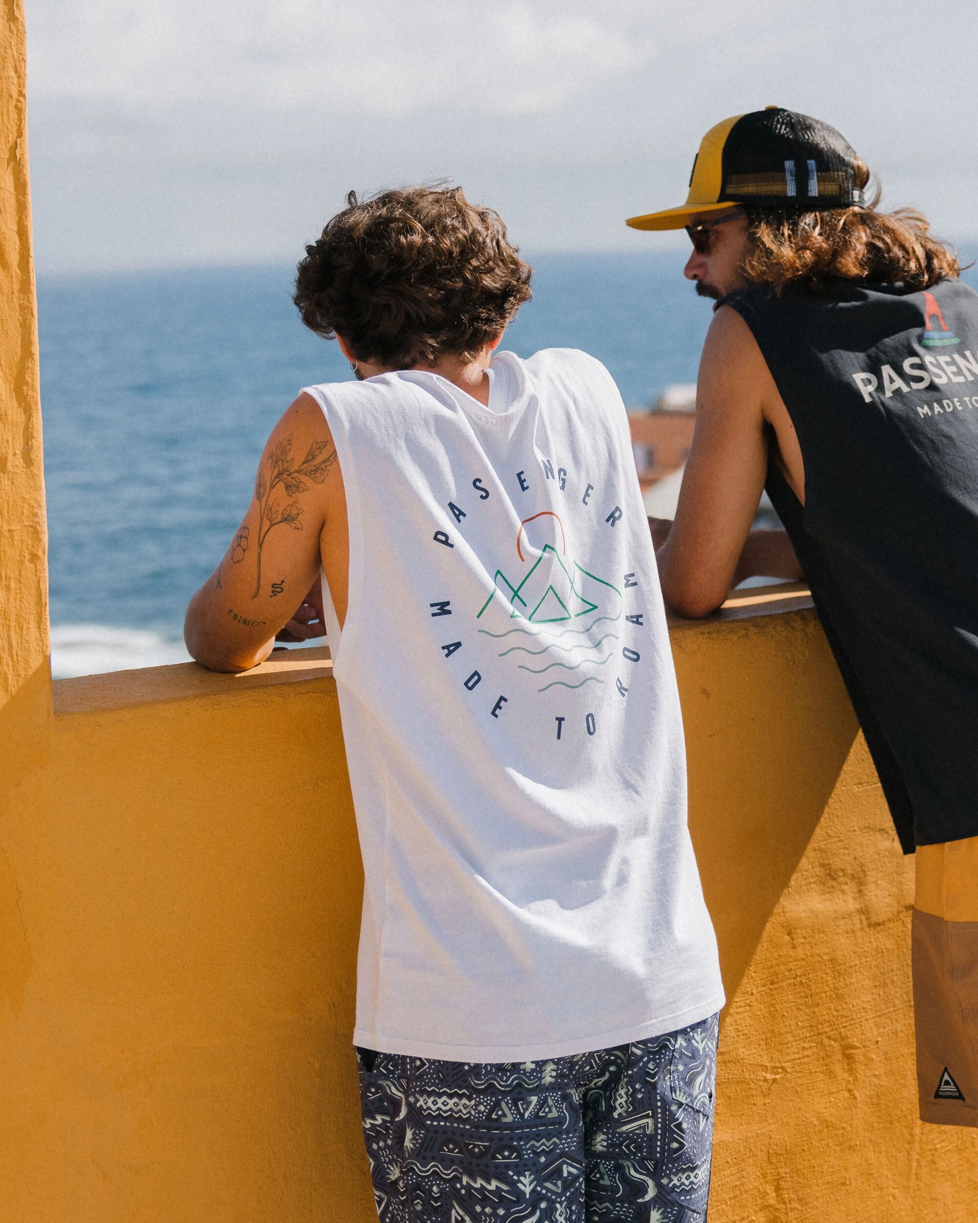 Escapism Recycled Cotton Vest - White - Lifestyle