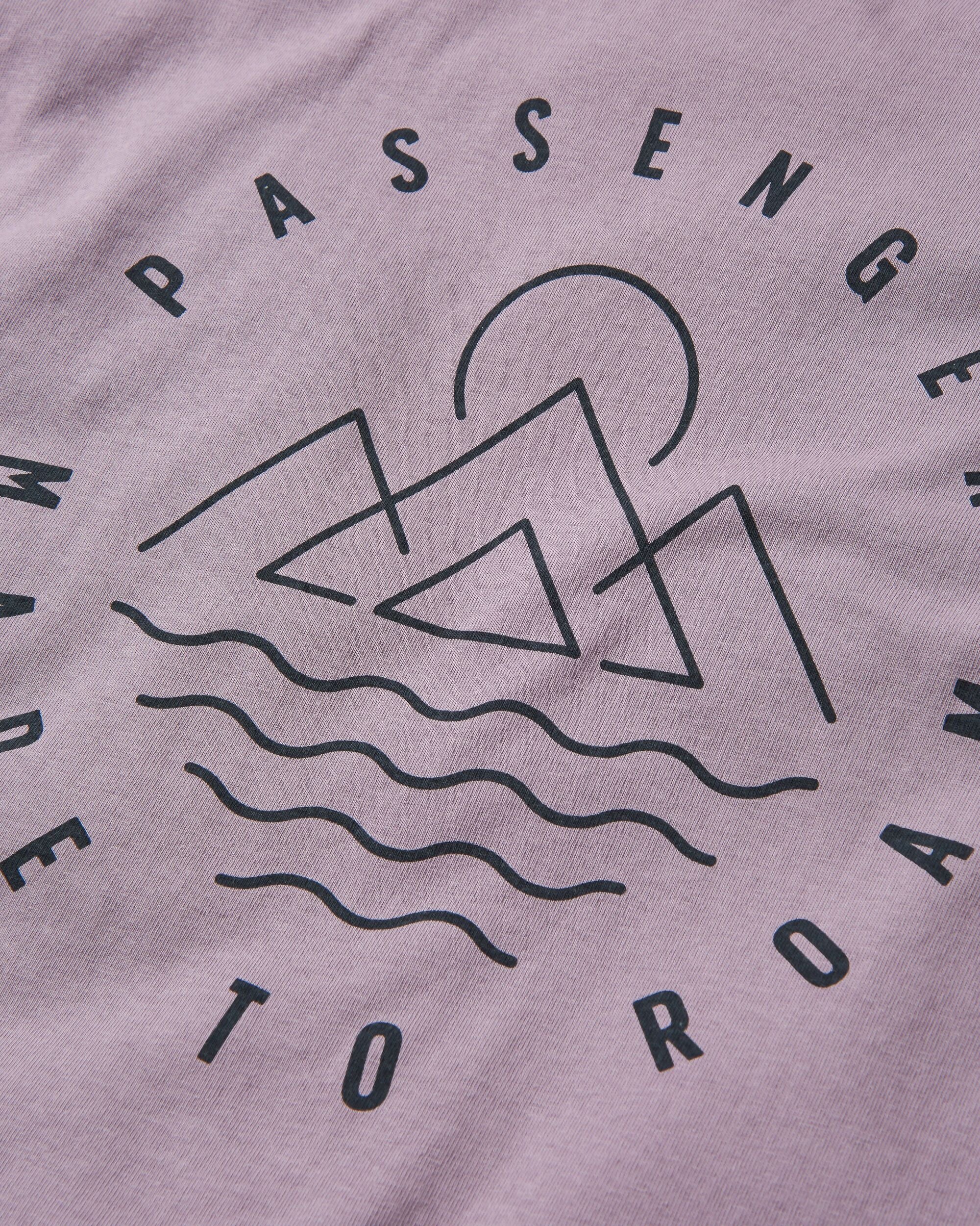 Escapism Recycled Cotton T-Shirt - Dusty Lilac - Flatlay