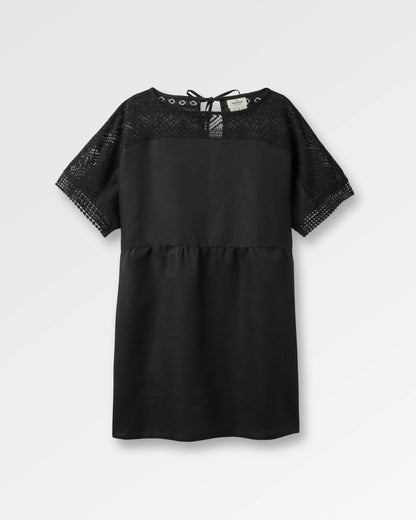 Sono Linen Beach Dress - Black - Flatlay