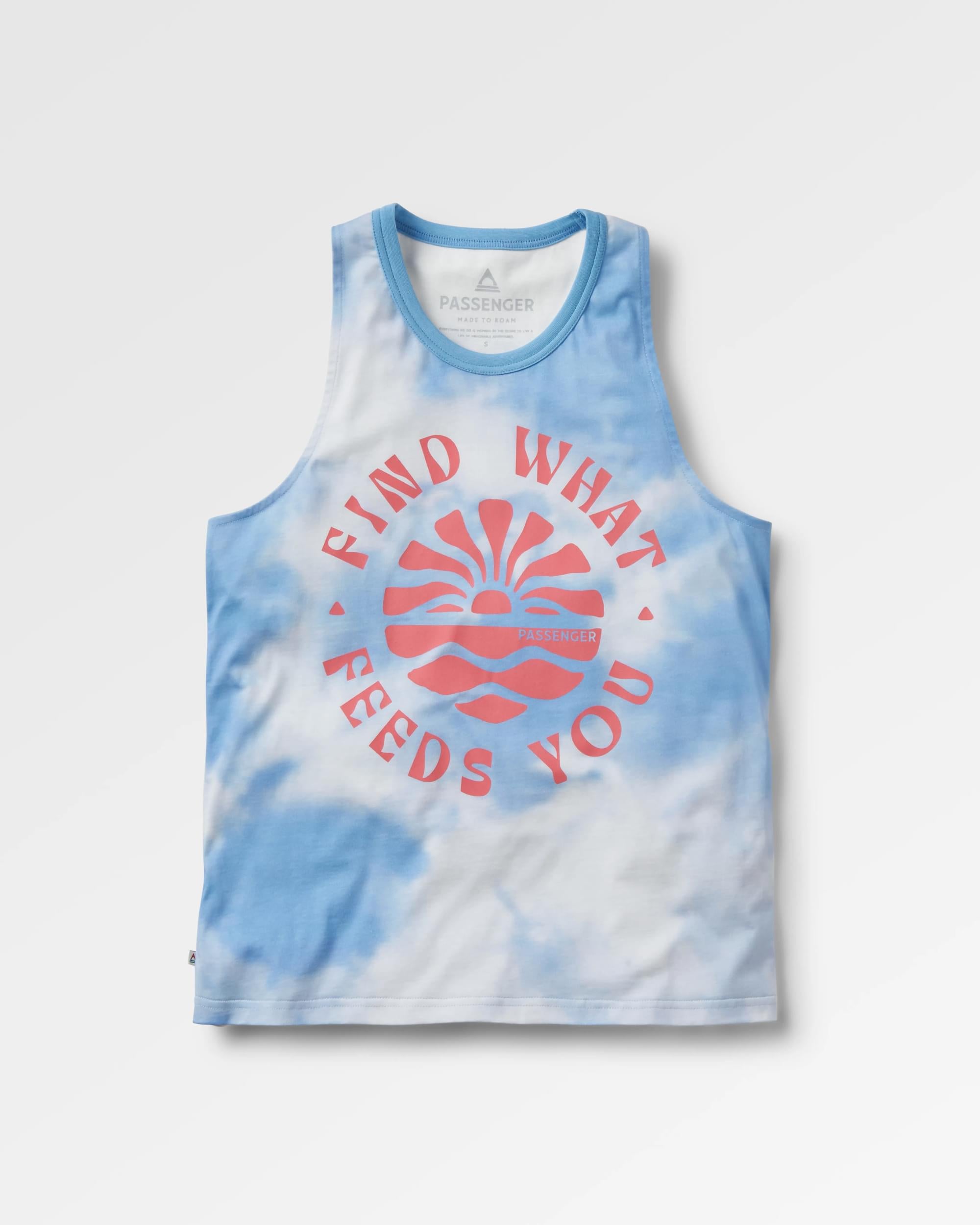 Discovery Organic Cotton Vest - Tie Dye Cornflower - Flatlay