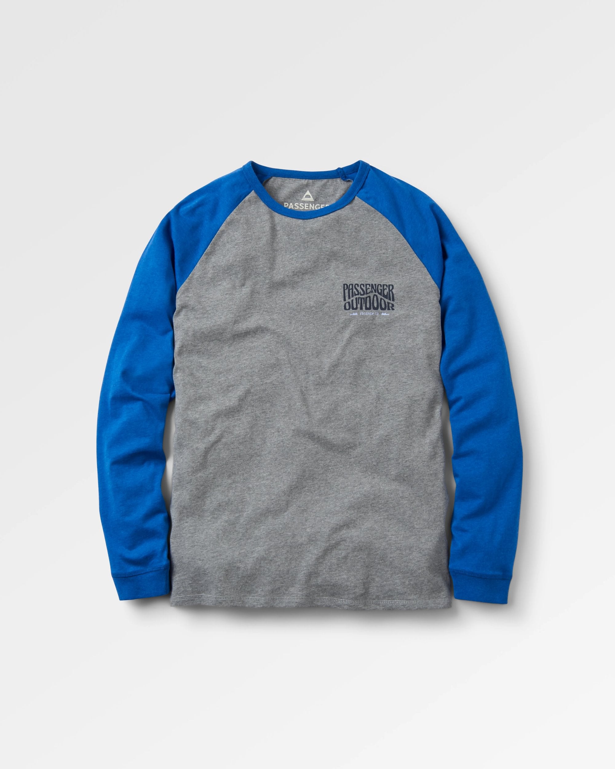 Yuca Organic Cotton LS T-Shirt - Azure Blue Marl - Flatlay