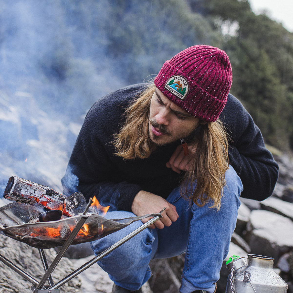 Male_Katira Rib Knit Beanie - Russet
