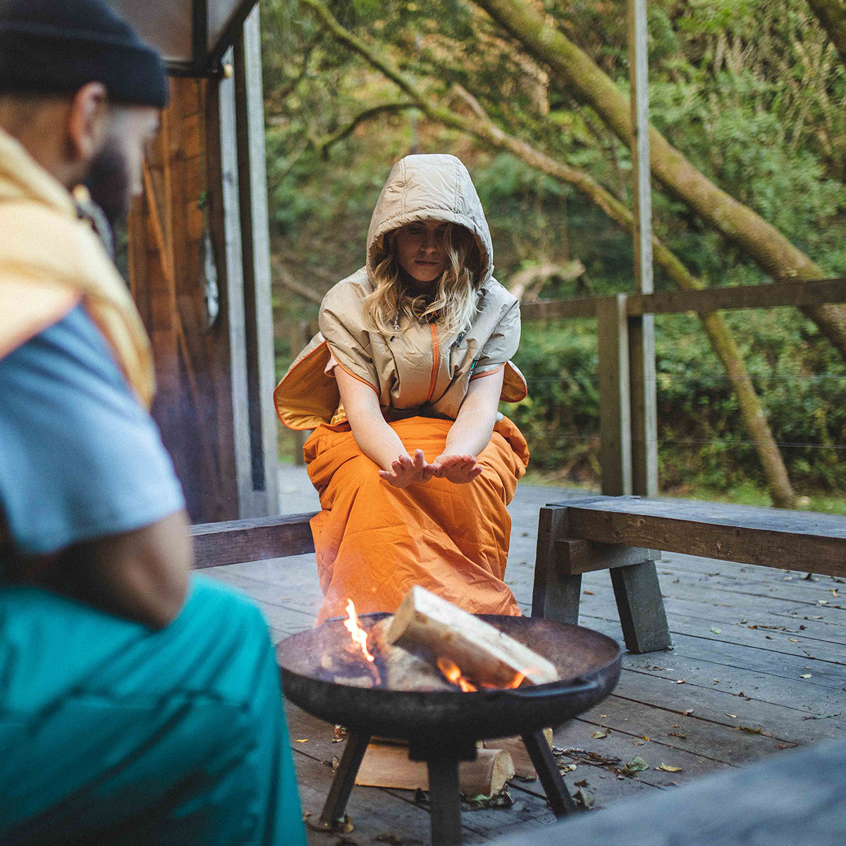 Womens_Good Times Recycled Robe - Chinchilla Brown/ Sunrise Orange