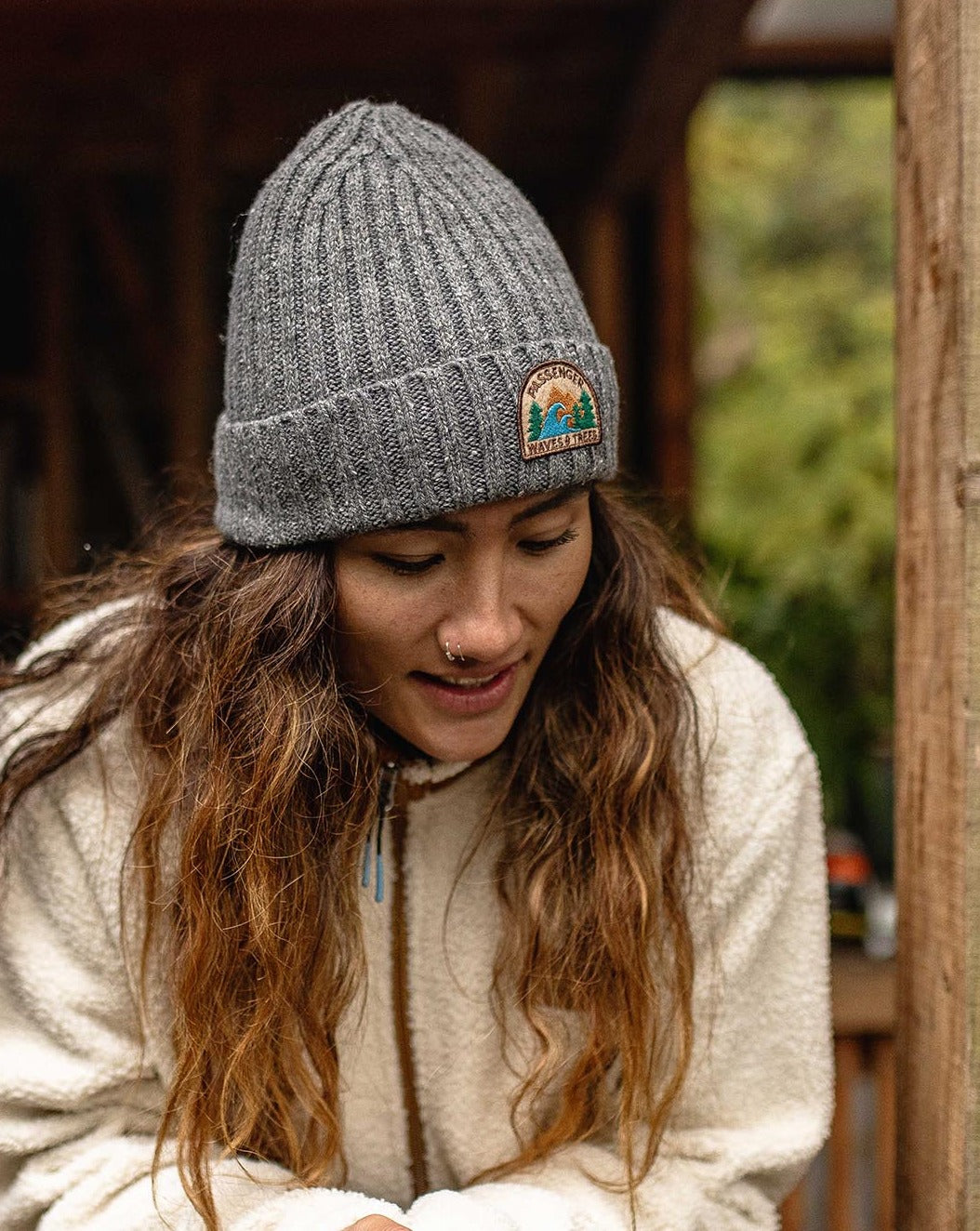 Womens_Katira Rib Knit Beanie - Charcoal