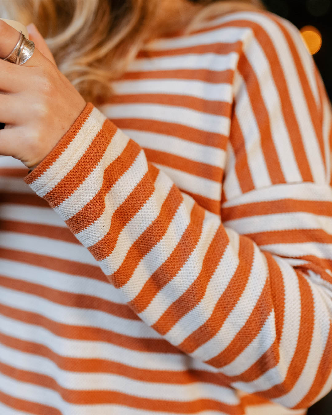 Panorama Striped Ls T-Shirt - Glazed Ginger