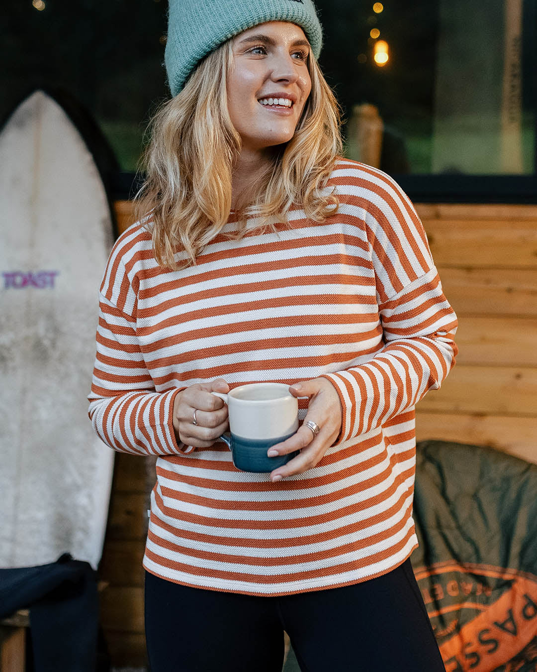 Panorama Striped Ls T-Shirt - Glazed Ginger