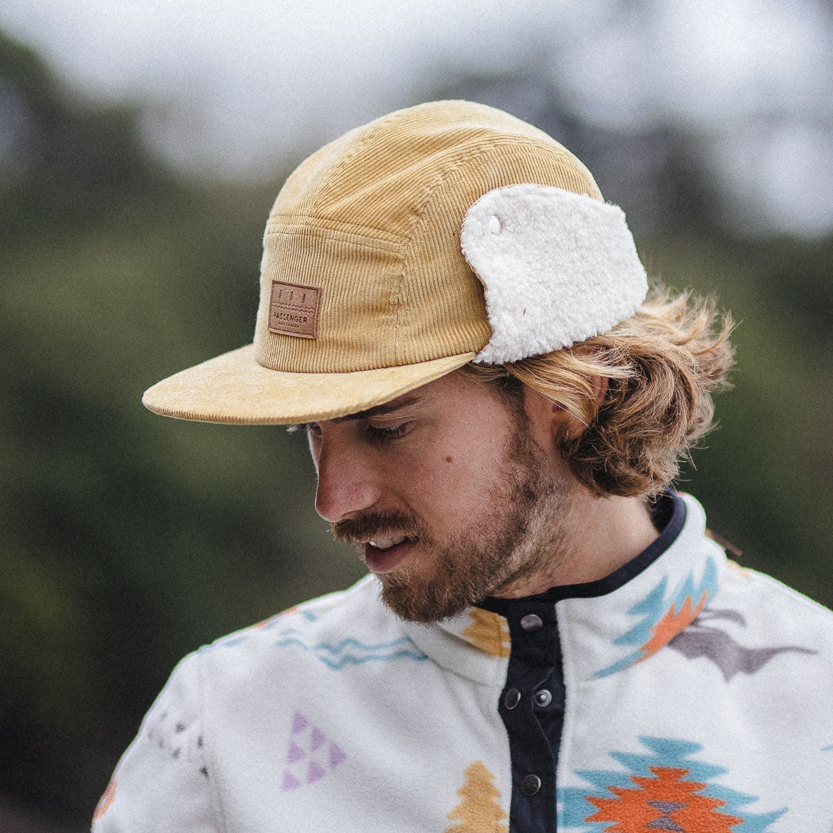 Male_Cord Daytime Sherpa Lined Hat - Sandy Brown