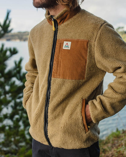 Trekker Recycled Sherpa Full Zip Fleece - Biscuit