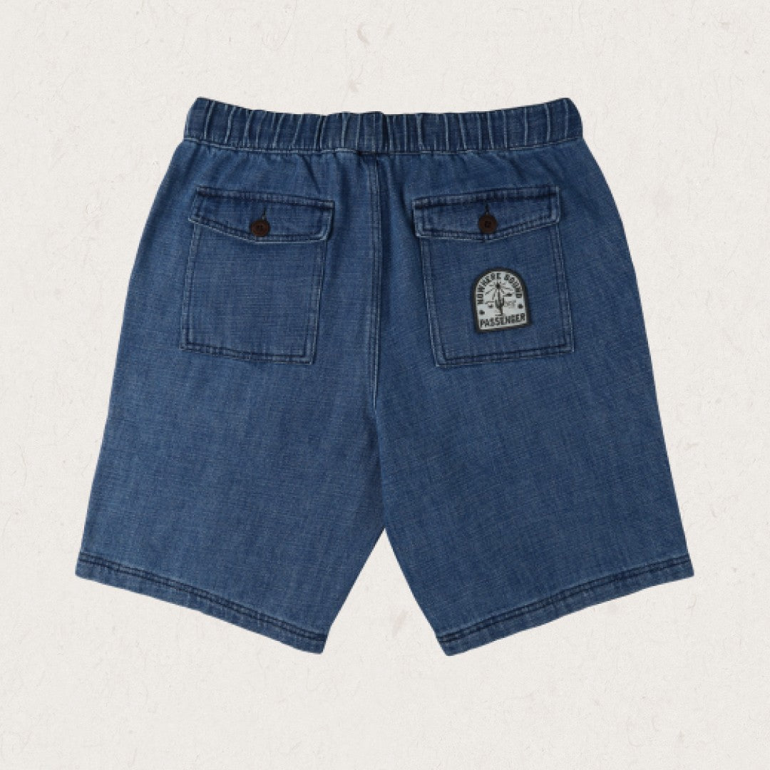 Pine Organic Cotton Denim Shorts - Washed Denim