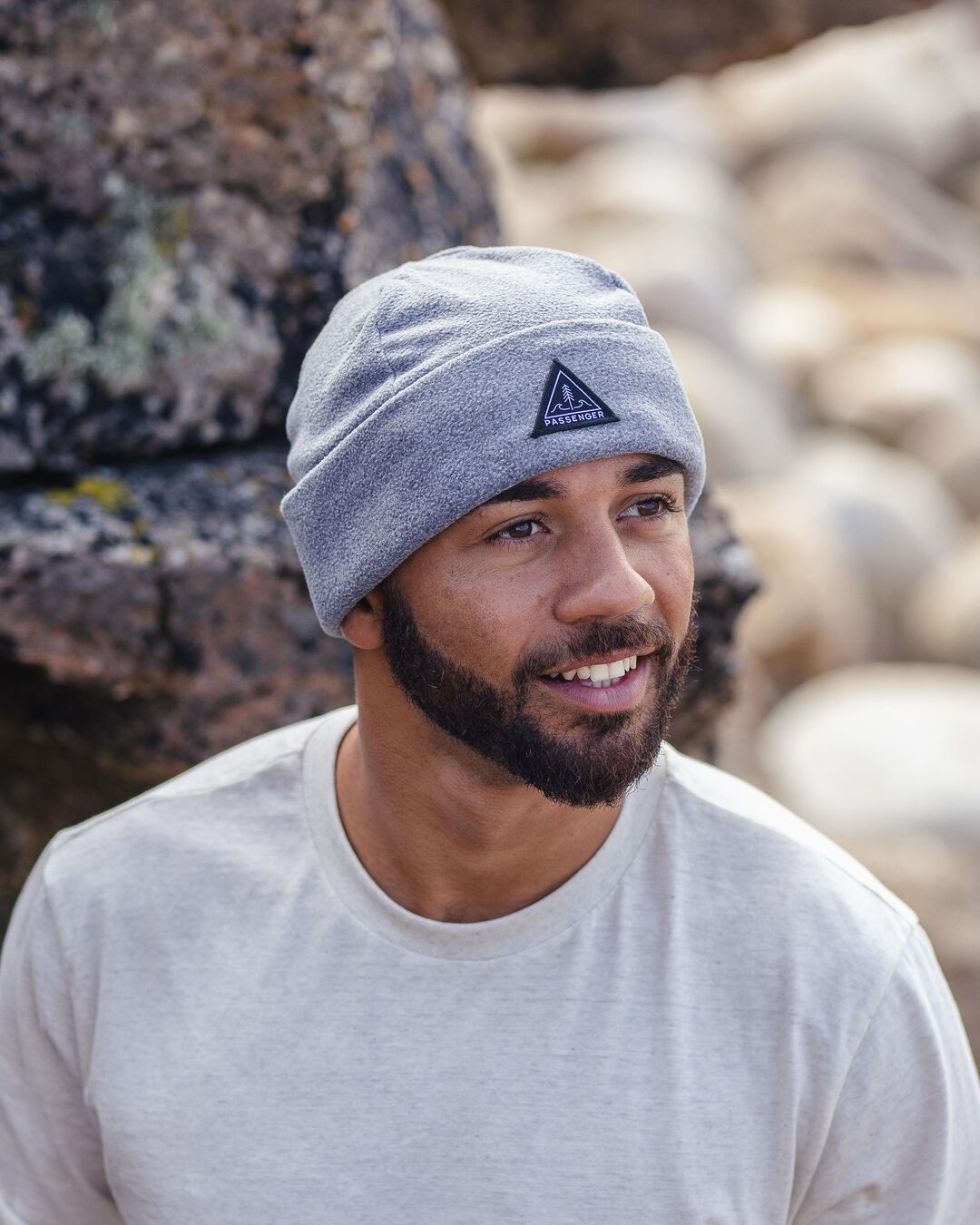 Male_Wanderer Recycled Polar Beanie - Grey Marl