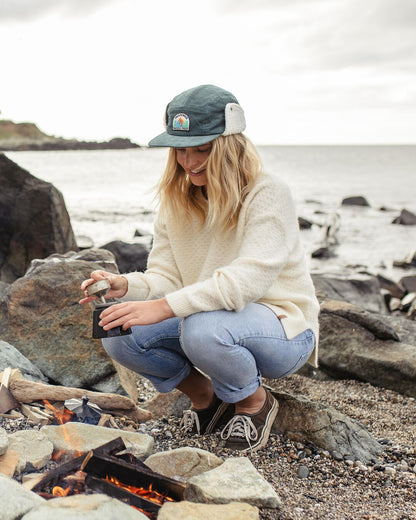 Womens_Daytime Recycled Cord Sherpa Lined Hat - Deep Ocean
