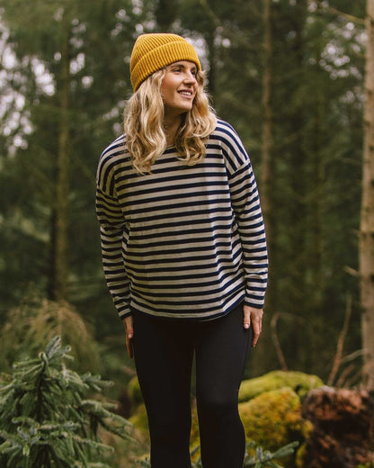 Panorama Striped LS T-Shirt - Deep Navy